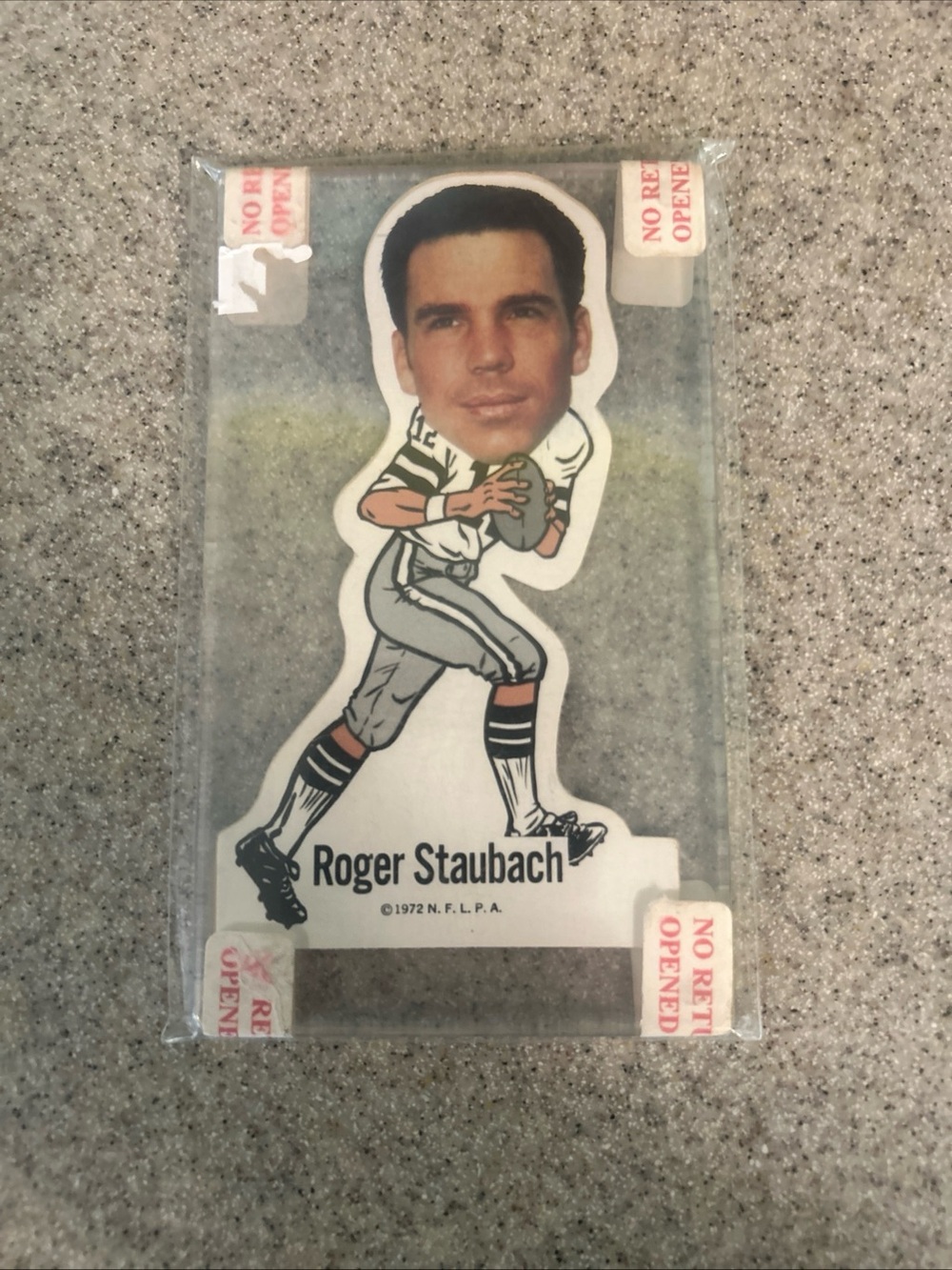 1972 NFLPA Roger Staubach Rookie Vinyl Sticker Card Dallas Cowboys RC QB HOF